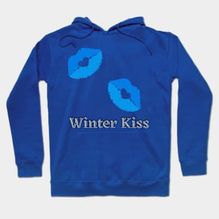 Blue Geometric Pattern with a Winter Kiss Hoodie